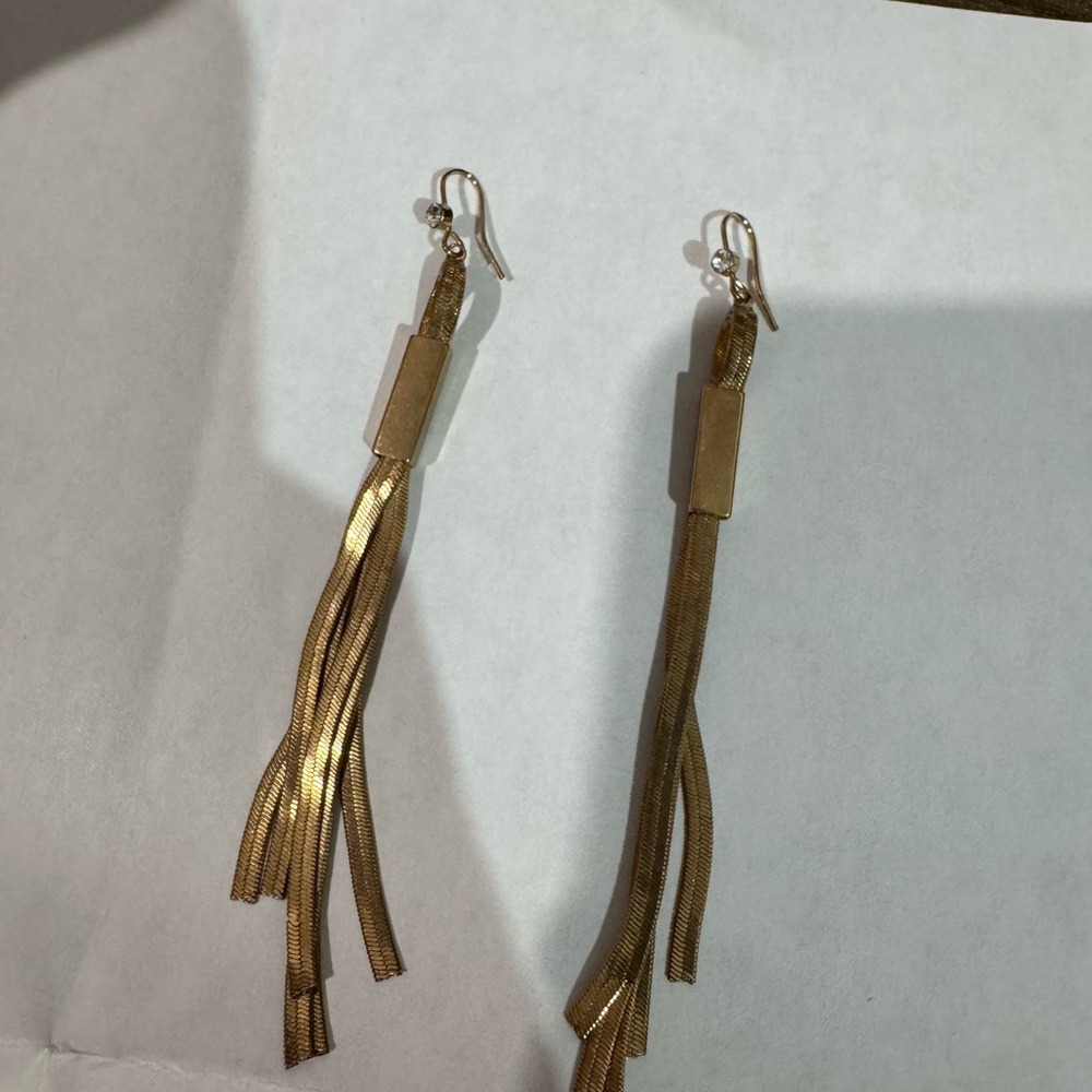 Elegant Gold Tassel Earrings
